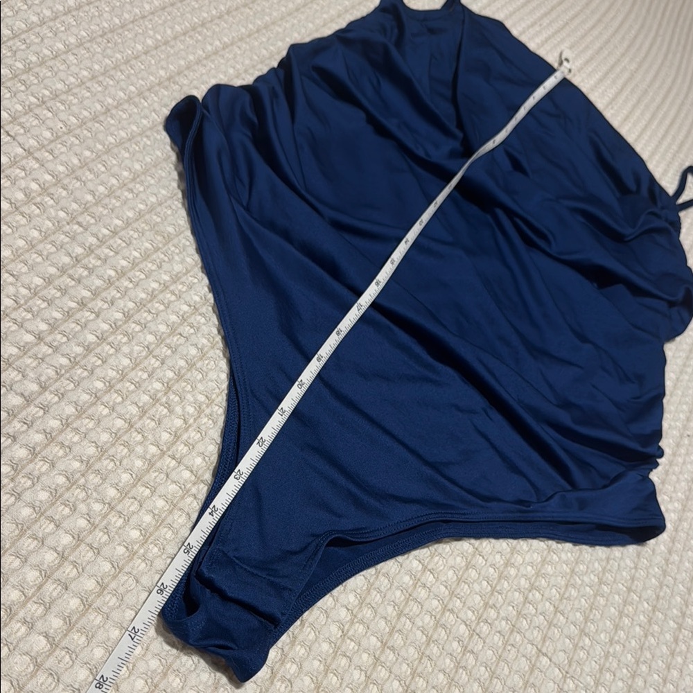 Blue Bodysuit One Piece with Scoop Neckline - Picture 2 of 6